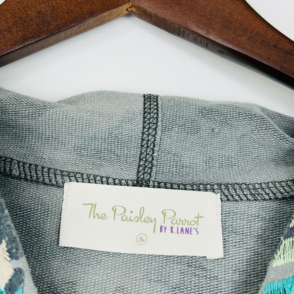 Women's Camouflage Hoodie Full Zip Embroidered Raw Edge Army Gray S Shabby Chic - Picture 9 of 16
